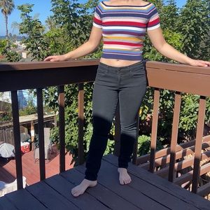 Kendall & Kylie ribbed striped crop top